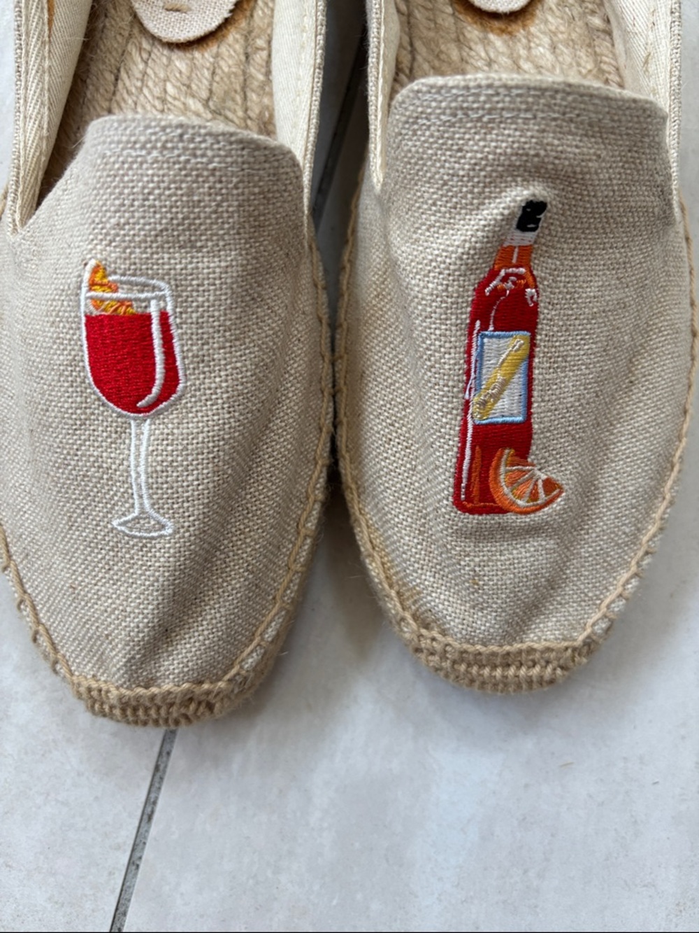 Soludos Embroidered Spritz Smoking Slipper Espadrille Flat Sand 8.5 - Picture 6 of 8